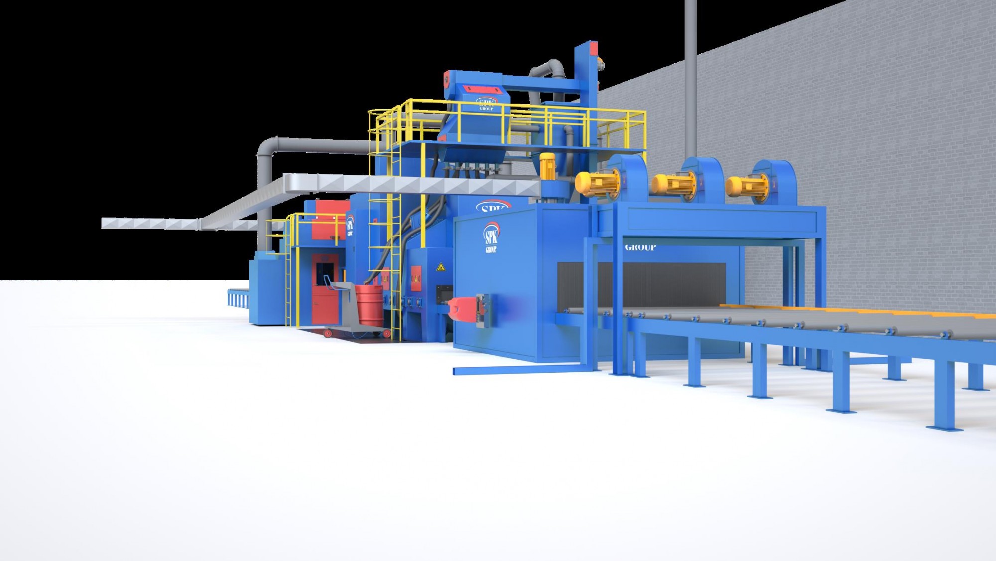 Автоматизированная линия дробеметной очистки и консервации металлопроката SPK D K 33.8.15-R